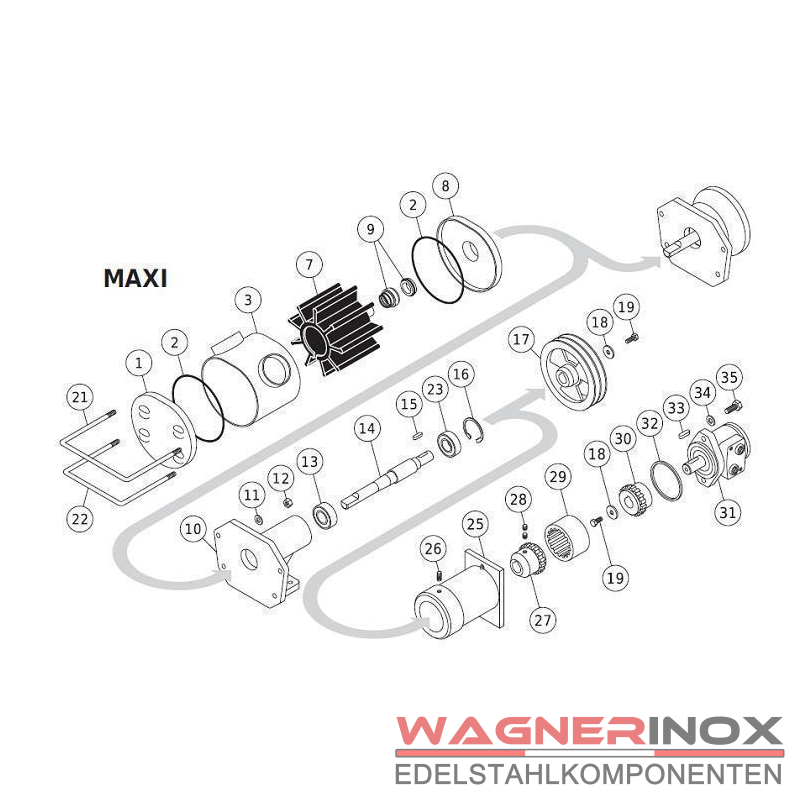 Sockel für LIVERANI MAXI aus Aluminium S/P Pumpe, 192,84
