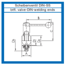 Scheibenventil EURO mit Schweißende/ Schweißende