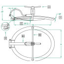 Mannloch 308 OVAL 345x455 V4A nach innen öffnend  mit Edelstahlflügelmutter