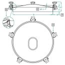 Domdeckel 583 RUND 420mm V2A mit Edelstahlflügelmuttern