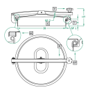 Domdeckel 959B RUND 220mm V4A mit Edelstahlflügelmutter  Rahmen 60x2