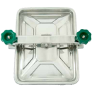 Domdeckel 653 ECKIG V4A mit Edelstahlflügelmuttern