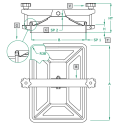 Domdeckel 654 ECKIG V2A mit Edelstahlflügelmuttern