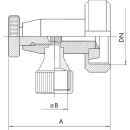 Obere Standrohraufnahme mit DIN Innengewinde Kegel/ Mutter DN15  Rohraufnahme 20mm