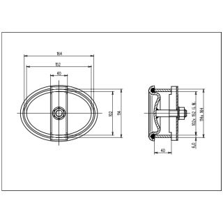 Edelstahl Handlochverschluss 164x114  1.4571  -1/16 bar