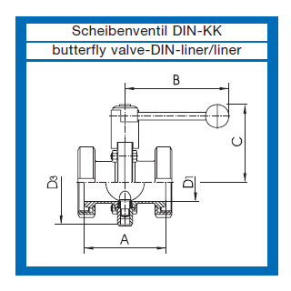 Scheibenventil EURO mit DIN Innengewinde/ Innengewinde DN10 pneumatisch Luft/ Feder V2A (1.4301)