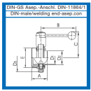 Scheibenventil EURO mit DIN 11864/1 Aseptic Außengewinde/ DIN Schweißende