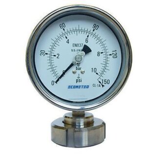 Druckmittler mit DIN DN25  Kegel/Mutter Anschluss  Messbereich 0- 10 bar  dm100mm GLYZERIN