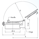 Standardmannloch mit Scharnierdeckel B210  1.4301...