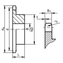 Edelstahl Kettenrad mit Bund 12 B-1