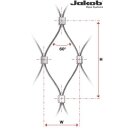 Seilnetz aus Edelstahl 1.4401 Konstruktion 6x7  Maschenweite 40mm liegend Seildurchmesser 1,5mm