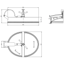 Ovales Tanktürchen Type 630 mit Gelenk  655x531 nach innen und Außen öffnend