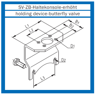 Haltekonsole für Pneumatikantrieb  erhöht