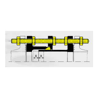 Pass- und Ausbaustück FIII feststellbar DN600 PN10 halbe Blattstärke  Baulänge: 260+-25mm  1.4571