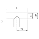 T- Stück lang REIHE 2  DN40  41x1,5  V2A (1.4301)  REIHE 2