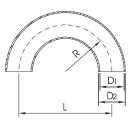 Schweißbogen 180° matt REIHE 2 DN10  13x1,5 V4A (1.4404)