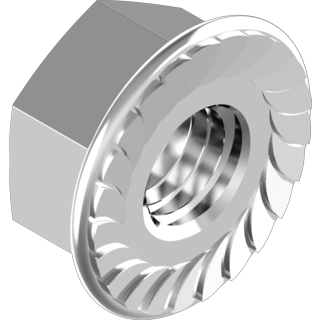 Edelstahl Sperrzahnmutter DIN 6923 M12  V2A  Pkg. 100 Stück