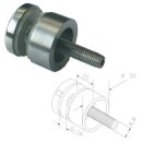 Punkthalter dm 30mm für Rundrohr 42mm  1.4301  satin