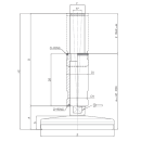 Maschinenfuß TEKNOCLEAN INOX medium  Platte 120mm  Gewinde M30  Gewindelänge 200mm