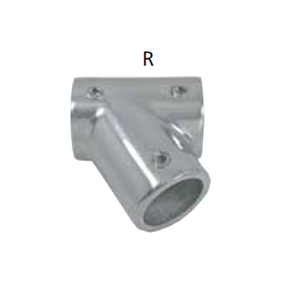 Reling Fitting T- Stück 60° für Rohr 22mm rechts  V4A