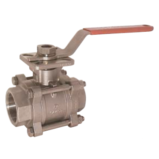 Edelstahl Kugelhahn 3- teilig mit beidseitg Innengewinde Fire Safe und Anti Static + ATEX