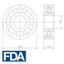Radialrillenkugellager FDA mit Edelstahlkugeln