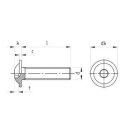 Edelstahl Flachrundkopfschraube ISO 7380  Innensechskant  M8x50  1.4301  100 Stück