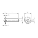 Edelstahl Flachrundkopfschraube ISO 7380-2 TORX  M8x50...