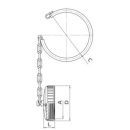 Weingewinde Blindmutter mit Kette 5/4"  1.4301  mit...