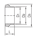 Kegelstutzen für Milchrohrverschraubung  REIHE 2 DN40  V2A (1.4301)