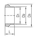 Kegelstutzen für Milchrohrverschraubung  REIHE 2  DN50  V2A  (1.4301)