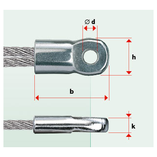 Edelstahl Öse WEBNET für 2 Seile 2,0mm  AISI316