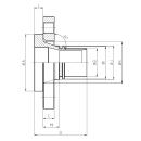 Edelstahl Losflansch mit Schlauchtülle glatt und Klemmschaleneinband