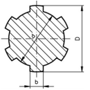 Edelstahl Keilwelle DIN ISO 14  Länge 6000mm KW21x25