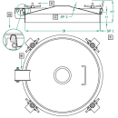 Domdeckel 540 RUND 300mm V2A  mit Edelstahlflügelmuttern