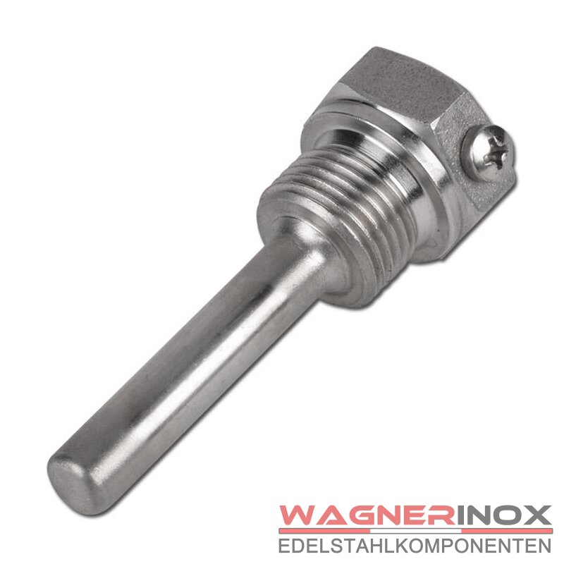 Honseadek Edelstahl Thermowell 2er Set - G 1/2 Gewinde 8x30mm Tauchtaschen