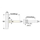 Tauchhülse Schaftlänge 100mm Anschluss G1/2" mit Feststellschraube, für Thermometer, innen 9mm  1.4571