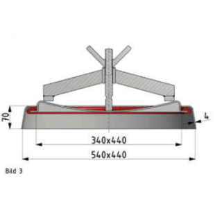 Ovaler Verschluss 340x440 mit Presskragen und Schwenkeinrichtung