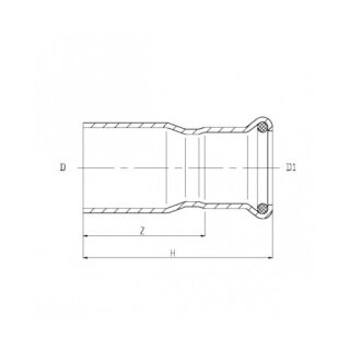 Pressfittings M-Kontur Edelstahl Reduzierstück DN25- DN15