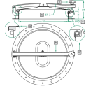 Domdeckel 958B.W RUND für Holzfässer Durchmesser 150mm V2A  Dichtung am Deckel