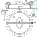 Domdeckel 968B.W für Holzfässer RUND Durchmesser 150mm V2A  Dichtung am Deckel