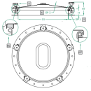 Domdeckel 980W.B RUND für Holzfässer Durchmesser 300mm V4A Dichtung am Deckel