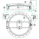 Domdeckel 1020B.W RUND für Holzfässer Durchmesser 300mm V4A  Dichtung am Deckel