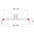 Handlochverschluss 240x190 mit Bauteilkennzeichnung durch TÜV Süd für 3 bar/ 100° C  1.4571