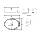 Ovales Tanktürchen Modell 176 LxB 440x320  nach innen öffnend  Edelstahl V2A  Rahmenhöhe/ stärke 80/8mm  Dichtung EPDM