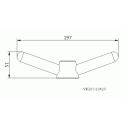 Flügelmutter VI/200 Buchse Messing Quadrat 20x20 für Modell 220 und 222