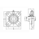Flanschlagergehäuse 4- Loch eckig UCF 209 komplett