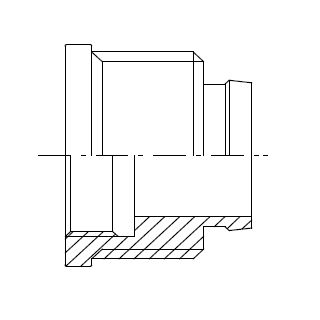 Aufschraubgewindestutzen 32er Mainzer AG/ 1/2" IG  1.4301