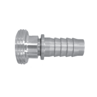 Schlauchgewindestutzen DAMPF mit Sicherungsbund DN40 Tülle 38mm  1.4404