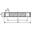 Edelstahl- Blindflansch DIN 2527 V2A PN10/16 halbes Blatt V2A